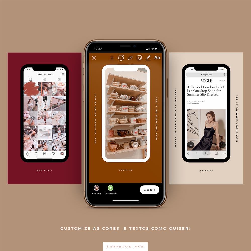 Mockup Linear de Smartphone Para Instagram Stories