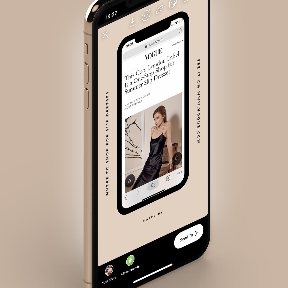 Mockup Linear de Smartphone Para Instagram Stories